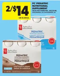 Real Canadian Superstore PC PEDIATRIC NUTRITIONAL SUPPLEMENT, 6X235 ML offer