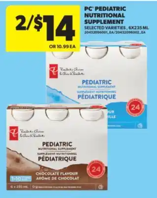 Real Canadian Superstore PC PEDIATRIC NUTRITIONAL SUPPLEMENT, 6X235 ML offer