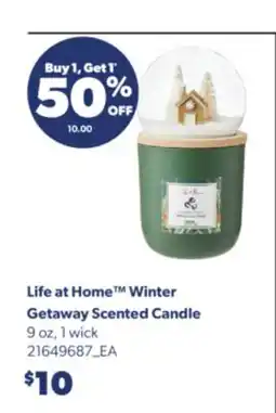 Real Canadian Superstore LIFE AT HOME WINTER GETAWAY SCENTED CANDLE, 9 OZ offer
