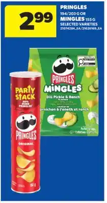Real Canadian Superstore PRINGLES, 194/203 G OR MINGLES, 155 G offer