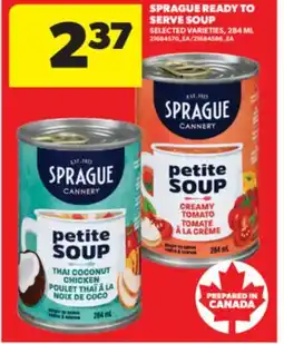 Real Canadian Superstore SPRAGUE READY TO SERVE SOUP, 284 ML offer