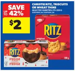 Real Canadian Superstore CHRISTIE RITZ, TRISCUITS OR WHEAT THINS, 175-200 G offer