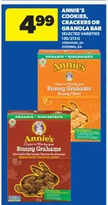 Real Canadian Superstore ANNIE'S COOKIES, CRACKERS OR GRANOLA BAR, 130/213 G offer