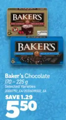 Real Canadian Superstore BAKER'S CHOCOLATE, 170-225 G offer