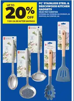 Real Canadian Superstore PC STAINLESS STEEL & BEECHWOOD KITCHEN GADGETS offer