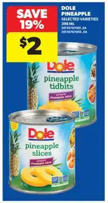 Real Canadian Superstore DOLE PINEAPPLE, 398 ML offer