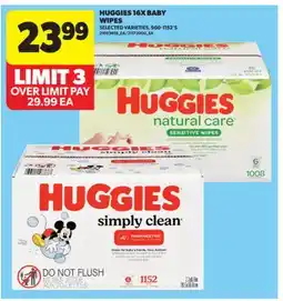 Real Canadian Superstore HUGGIES 16X BABY WIPES, 960-1152'S offer