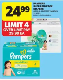 Real Canadian Superstore PAMPERS SUPER BIG PACK DIAPERS, 32-120' S offer