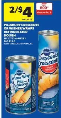 Real Canadian Superstore PILLSBURY CRESCENTS OR WIENER WRAPS REFRIGERATED DOUGH, 200-227 G offer