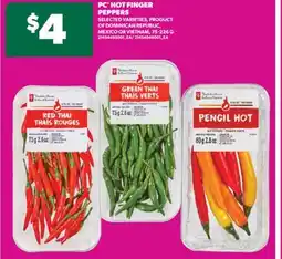 Real Canadian Superstore PC HOT FINGER PEPPERS, 75-226 G offer
