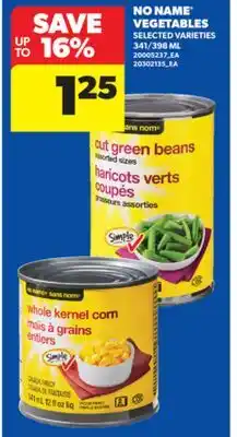 Real Canadian Superstore NO NAME VEGETABLES, 341/398 ML offer