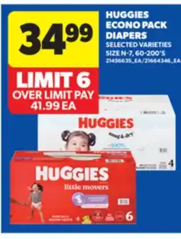 Real Canadian Superstore HUGGIES ECONO PACK DIAPERS, 60-200'S offer