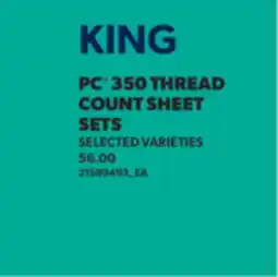 Real Canadian Superstore PC 350 THREAD COUNT SHEET SETS KING offer