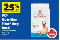 Real Canadian Superstore PC NUTRITION FIRST DOG FOOD, 2-18.1 KG offer