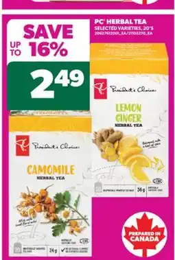 Real Canadian Superstore PC HERBAL TEA, 20'S offer