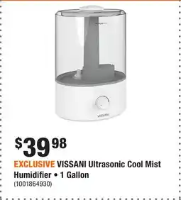 Home Depot EXCLUSIVE VISSANI Ultrasonic Cool Mist Humidifier • 1 Gallon offer