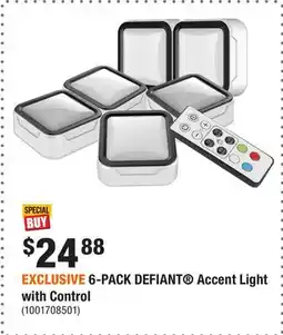 Home Depot EXCLUSIVE 6-PACK DEFIANT Accent Light with Control offer