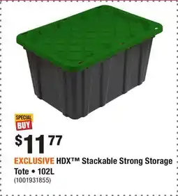 Home Depot EXCLUSIVE HDX Stackable Strong Storage Tote • 102L offer