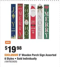 Home Depot EXCLUSIVE 5' Wooden Porch Sign Assorted 6 Styles • Sold Individually offer