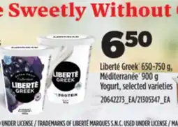 Real Canadian Superstore LIBERTÉ GREEK 650-750 G, MÉDITERRANÉE 900 G YOGURT offer