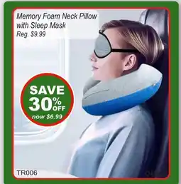 Oxford Mills Memory Foam Neck Pillow with Sleep Mask offer
