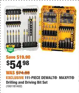 Home Depot EXCLUSIVE 111-PIECE DEWALT MAXFIT Drilling and Driving Bit Set offer