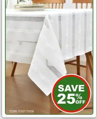 Oxford Mills Tuscany Jacquard Embroidered Tablecloth offer