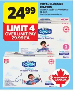 Real Canadian Superstore ROYAL CLUB SIZE DIAPERS, 78-96' S offer