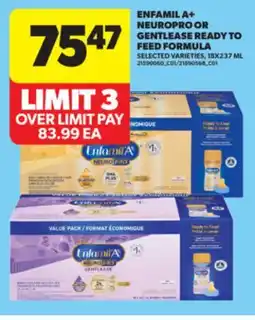 Real Canadian Superstore ENFAMIL A + NEUROPRO OR GENTLEASE READY TO FEED FORMULA, 18X237 ML offer