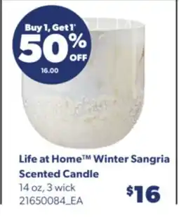 Real Canadian Superstore LIFE AT HOME WINTER SANGRIA SCENTED CANDLE, 14 OZ, 3 WICK offer