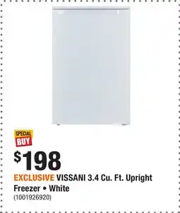 Home Depot EXCLUSIVE VISSANI 3.4 Cu. Ft. Upright Freezer • White offer