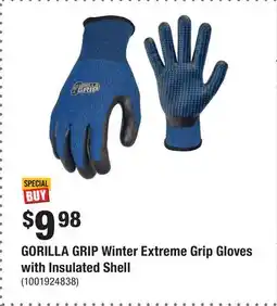 Home Depot GORILLA GRIP Winter Extreme Grip Gloves with Insulated Shell offer