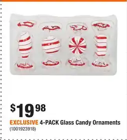 Home Depot EXCLUSIVE 4-PACK Glass Candy Ornaments offer