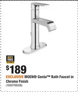Home Depot EXCLUSIVE MOEN Genta Bath Faucet in Chrome Finish offer