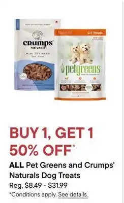 Petvalu All Pet Greens and Crumps Naturals Dog Treats offer