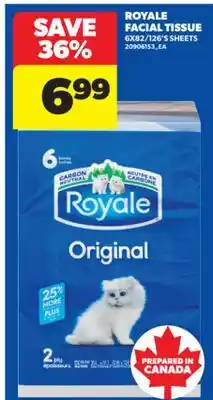 Real Canadian Superstore ROYALE FACIAL TISSUE, 6X82/126'S SHEETS offer