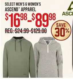 Cabela's SELECT MEN'S & WOMEN'S ASCEND APPAREL offer