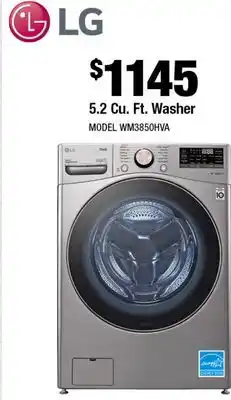 Home Depot 5.2 Cu. Ft. Washer offer