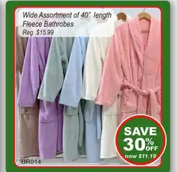 Oxford Mills Wide Assortment of 40 length Fleece Bathrobes offer