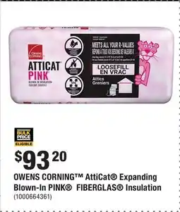 Home Depot OWENS CORNING AttiCat Expanding Blown-In PINK FIBERGLAS Insulation offer