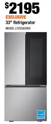 Home Depot 33 Refrigerator offer