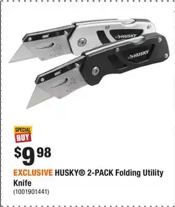 Home Depot EXCLUSIVE HUSKY 2-PACK Folding Utility Knife offer