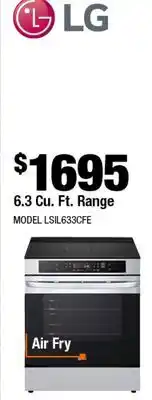 Home Depot 6.3 Cu. Ft. Range offer
