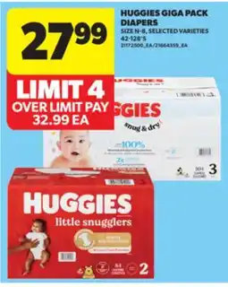 Real Canadian Superstore HUGGIES GIGA PACK DIAPERS, 42-128' S offer