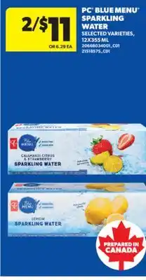 Real Canadian Superstore PC BLUE MENU SPARKLING WATER offer
