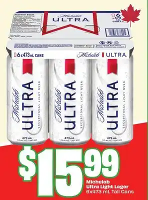 FreshCo Michelob Ultra Light Lager 6x473 mL Tall Cans offer