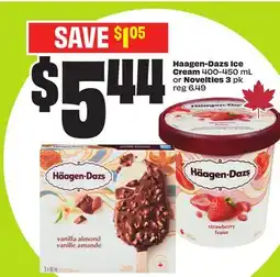 FreshCo Haagen-Dazs Ice Cream 400-450 mL or Novelties 3 pk offer