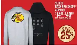 Cabela's SELECT BASS PRO SHOPS APPAREL offer