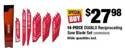 Home Depot 14-PIECE DIABLO Reciprocating Saw Blade Set offer