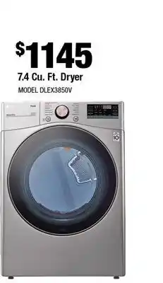Home Depot 7.4 Cu. Ft. Dryer offer